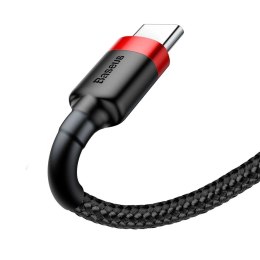 Baseus Cafule Cable wytrzymały nylonowy kabel przewód USB / USB-C QC3.0 2A 3M czarno-czerwony (CATKLF-U91)