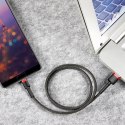 Baseus Cafule Cable wytrzymały nylonowy kabel przewód USB / USB-C QC3.0 2A 3M czarno-czerwony (CATKLF-U91)