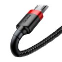 Baseus Cafule Cable wytrzymały nylonowy kabel przewód USB / micro USB 2A 3M czarno-czerwony (CAMKLF-H91)