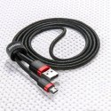 Baseus Cafule Cable wytrzymały nylonowy kabel przewód USB / micro USB 2A 3M czarno-czerwony (CAMKLF-H91)