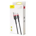 Baseus Cafule Cable wytrzymały nylonowy kabel przewód USB / micro USB 2A 3M czarno-czerwony (CAMKLF-H91)